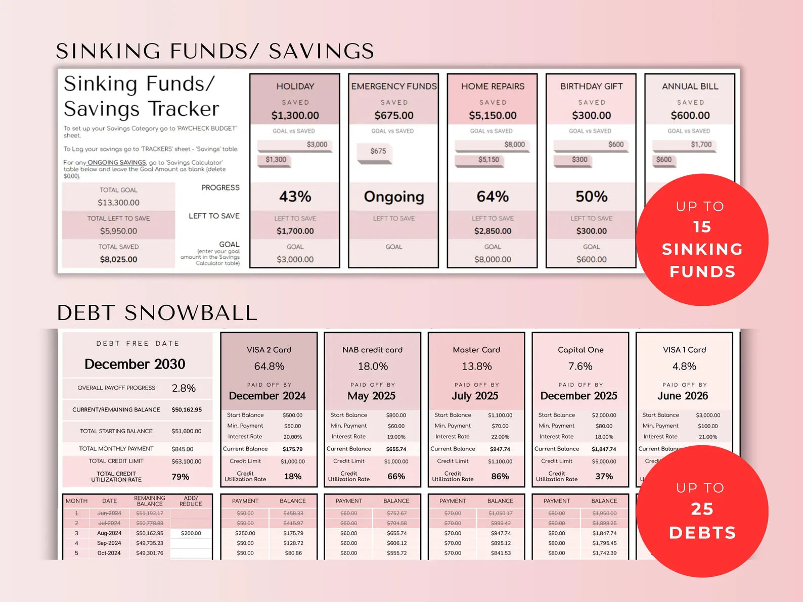 Savings and investments tracker